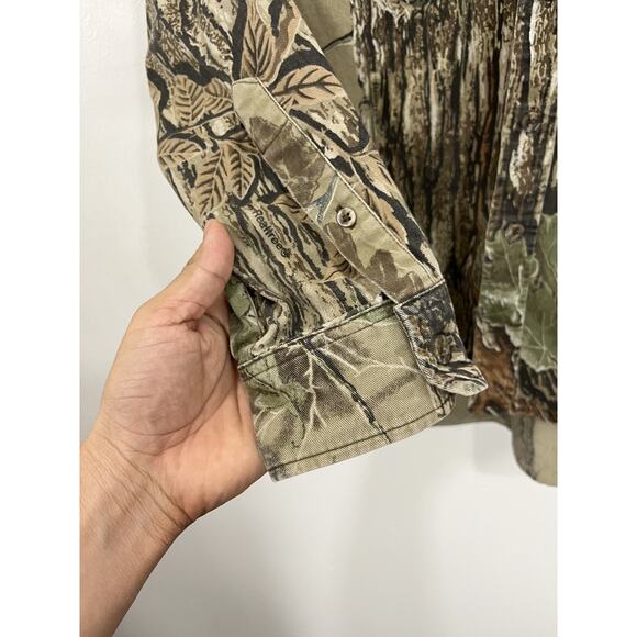 Vtg Y2K Outdoor Gorpcore Grunge Real Tree Forest Print Work Hunting Shirt *read - Picture 5 of 12